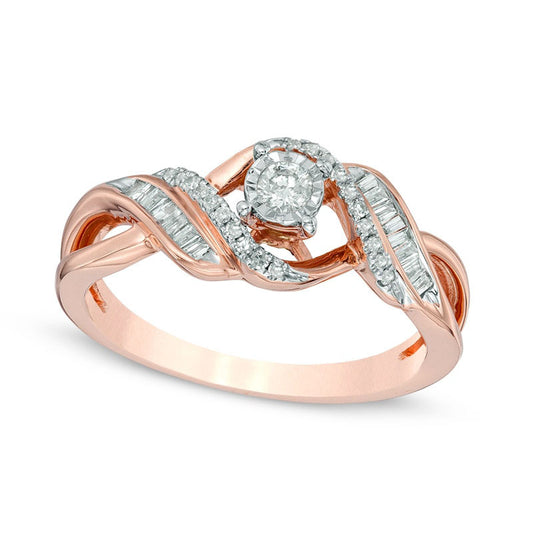 0.25 CT. T.W. Natural Diamond Twist Bypass Ring in Solid 10K Rose Gold