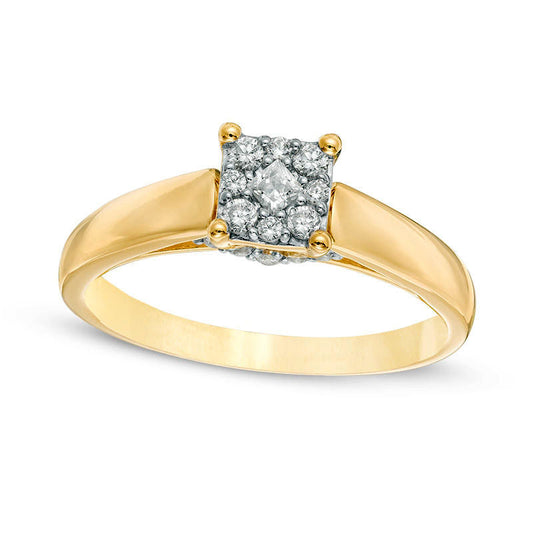 0.25 CT. T.W. Composite Natural Diamond Engagement Ring in Solid 10K Yellow Gold