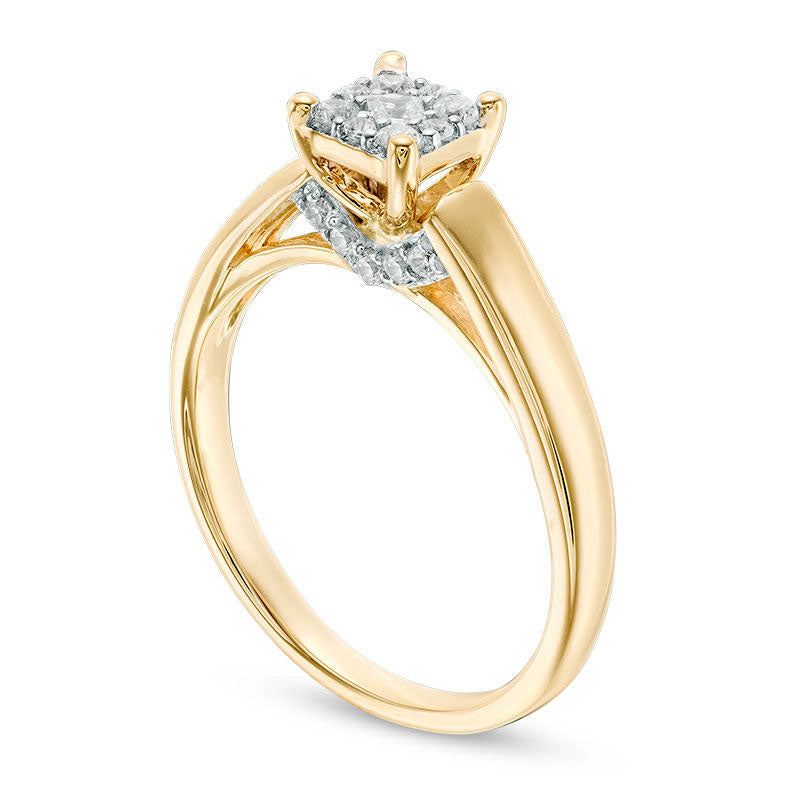 0.25 CT. T.W. Composite Natural Diamond Engagement Ring in Solid 10K Yellow Gold