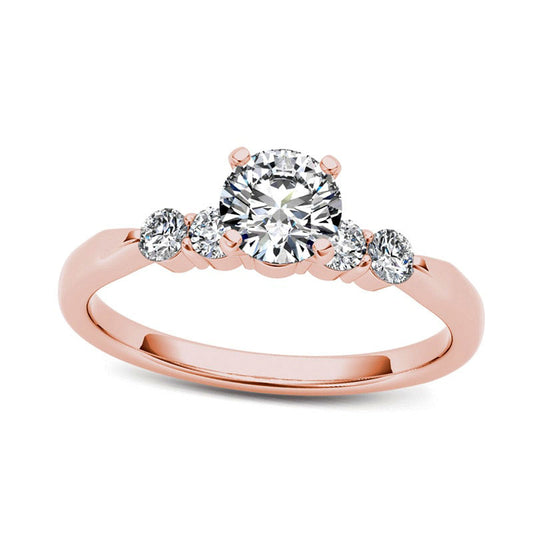 0.50 CT. T.W. Natural Diamond Engagement Ring in Solid 14K Rose Gold