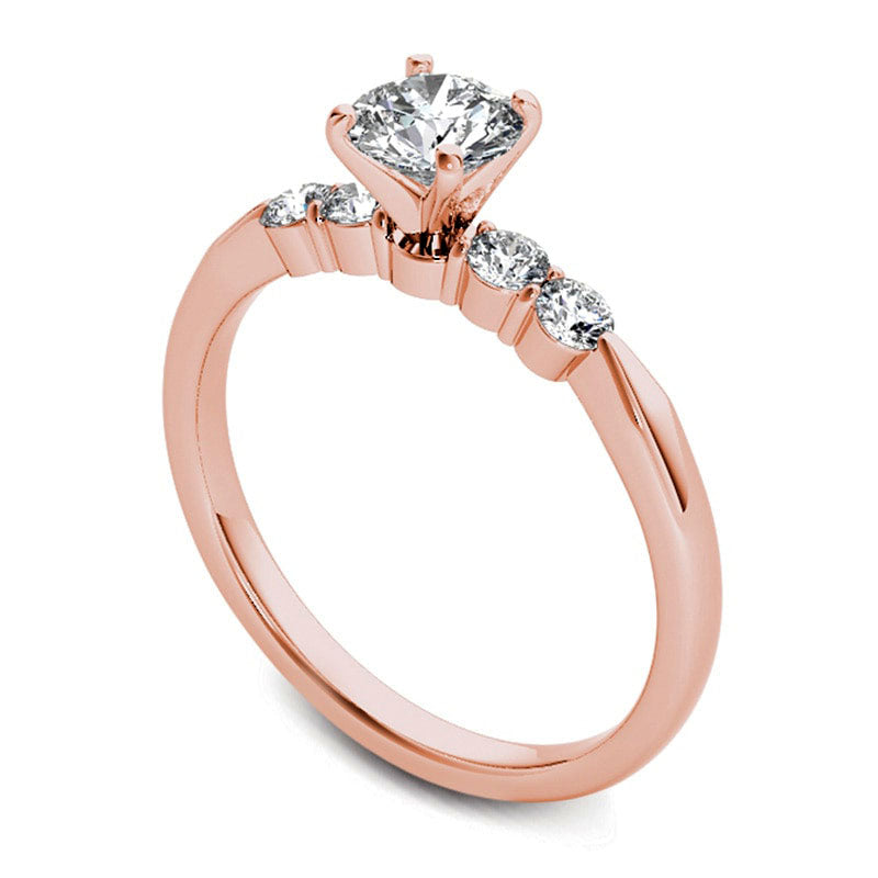 0.50 CT. T.W. Natural Diamond Engagement Ring in Solid 14K Rose Gold