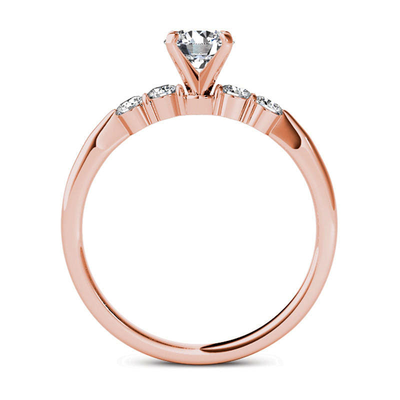 0.50 CT. T.W. Natural Diamond Engagement Ring in Solid 14K Rose Gold