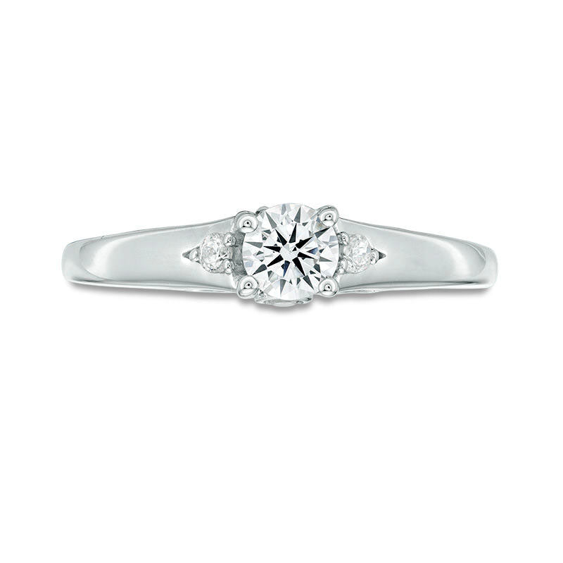 0.50 CT. T.W. Natural Diamond Engagement Ring in Solid 14K White Gold