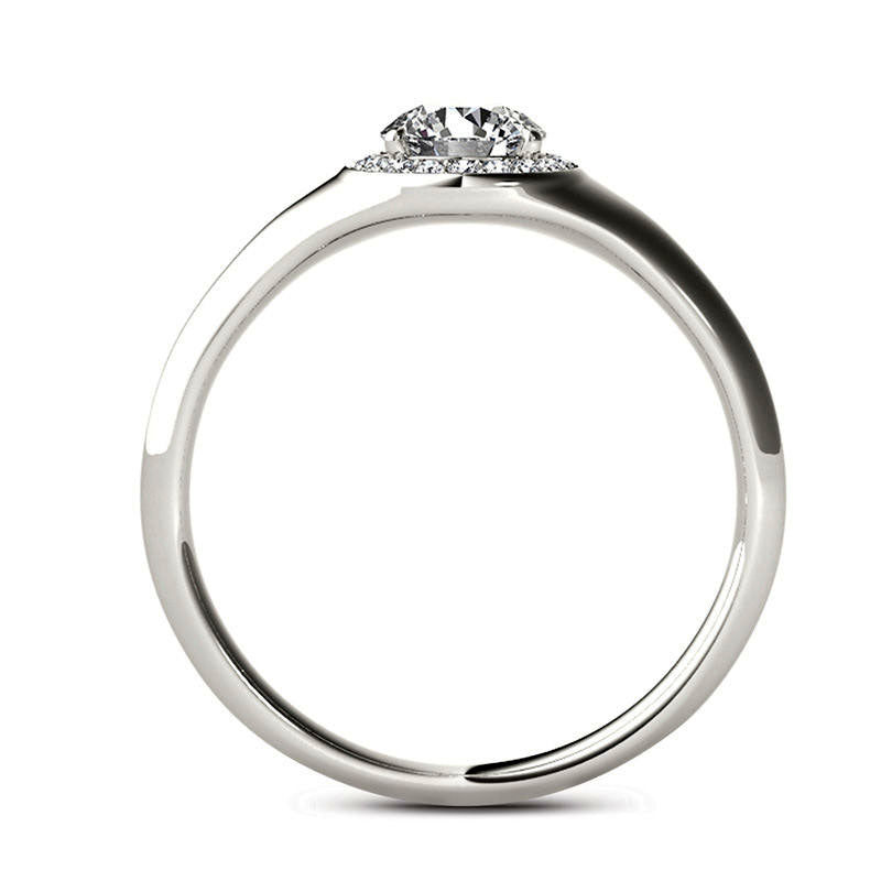 0.50 CT. T.W. Natural Diamond Frame Engagement Ring in Solid 14K White Gold