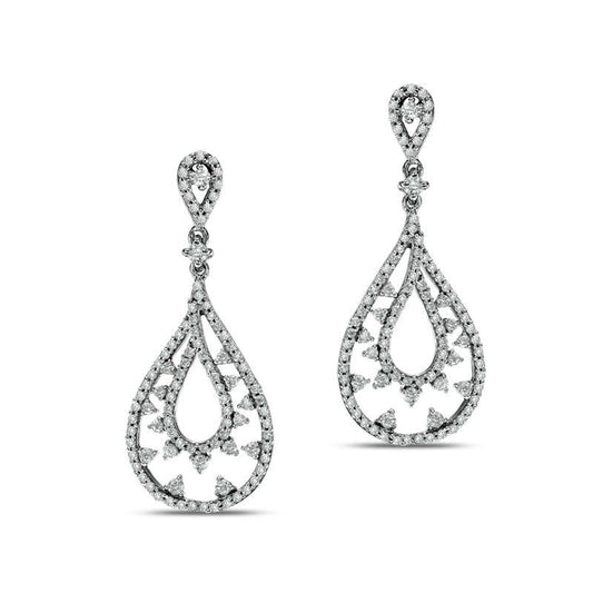 1 CT. T.W. Diamond Pear-Shaped Drop Earrings in 10K White Gold