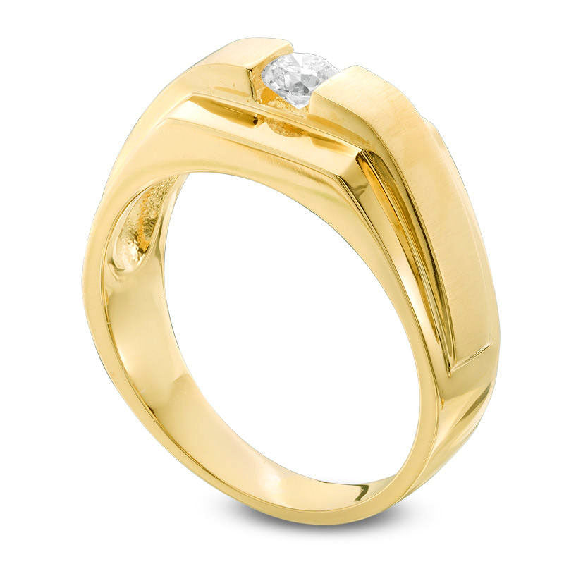 Men's 0.33 CT. Natural Clarity Enhanced Diamond Solitaire Ring in Solid 14K Gold