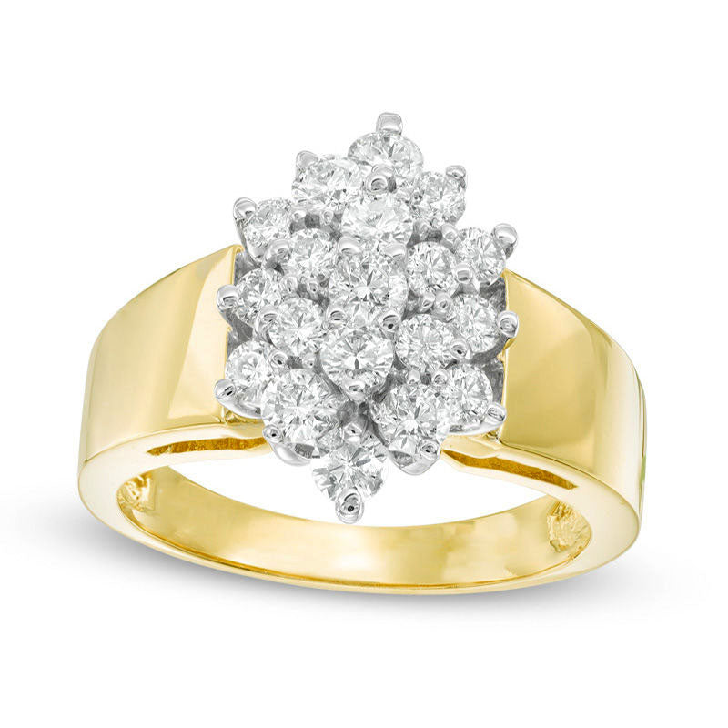 1.0 CT. T.W. Marquise Composite Natural Diamond Engagement Ring in Solid 14K Gold