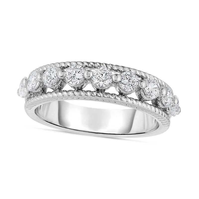 0.50 CT. T.W. Natural Diamond Anniversary Band in Solid 14K White Gold