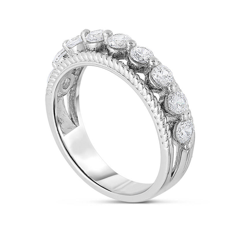 0.50 CT. T.W. Natural Diamond Anniversary Band in Solid 14K White Gold