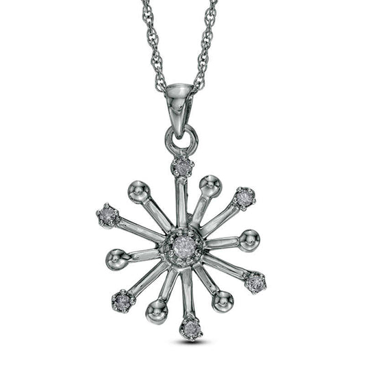 0.1 CT. T.W. Natural Diamond Star Pendant in Sterling Silver