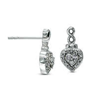 0.17 CT. T.W. Composite Diamond Heart Frame with Infinity Drop Earrings in Sterling Silver