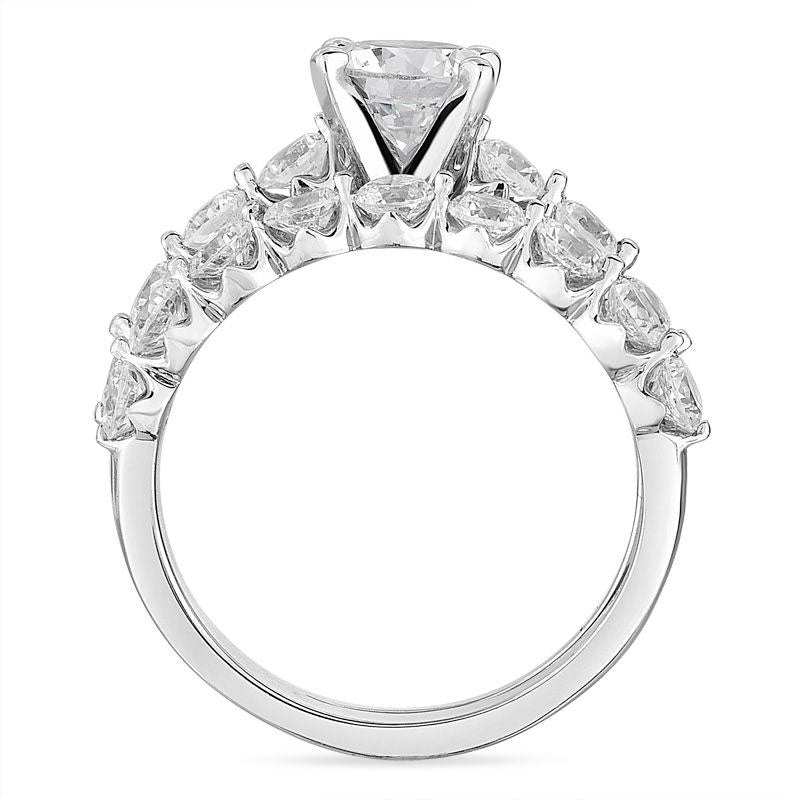 2.75 CT. T.W. Natural Diamond Bridal Engagement Ring Set in Solid 14K White Gold