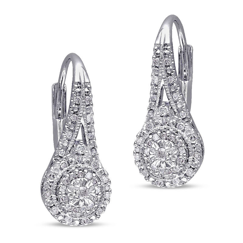 0.25 CT. T.W. Composite Diamond Vintage-Style Drop Earrings in Sterling Silver