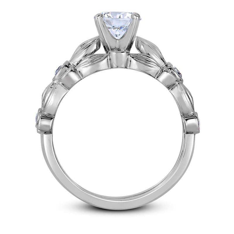 2.10 CT. T.W. Natural Diamond Alternating Bridal Engagement Ring Set in Solid 14K White Gold