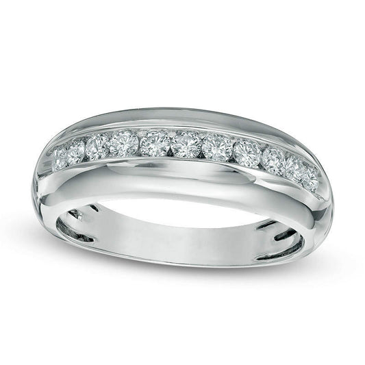 Men's 0.50 CT. T.W. Natural Diamond Wedding Band in Solid 14K White Gold