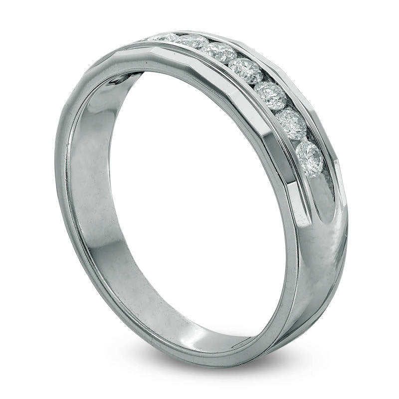 Men's 0.50 CT. T.W. Natural Diamond Wedding Band in Solid 14K White Gold