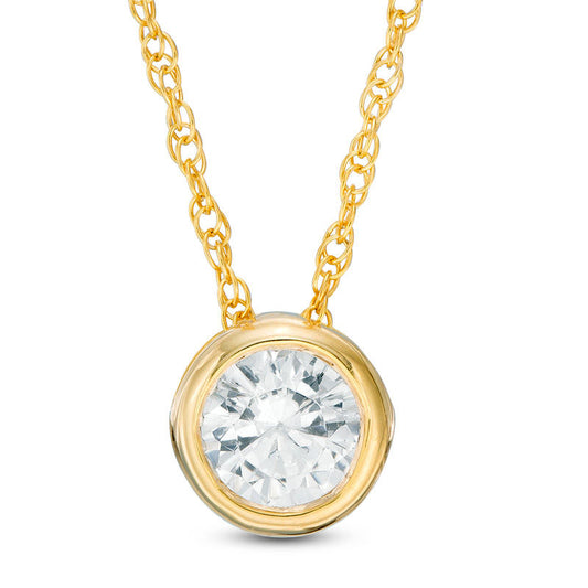 0.5 CT. Natural Clarity Enhanced Solitaire Pendant in 10K Yellow Gold