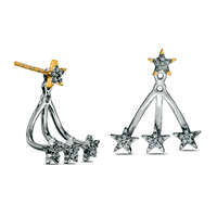 0.17 CT. T.W. Diamond Star Front/Back Earrings in Sterling Silver and 10K Gold