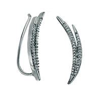 0.2 CT. T.W. Diamond Split Curve Crawler Earrings in Sterling Silver