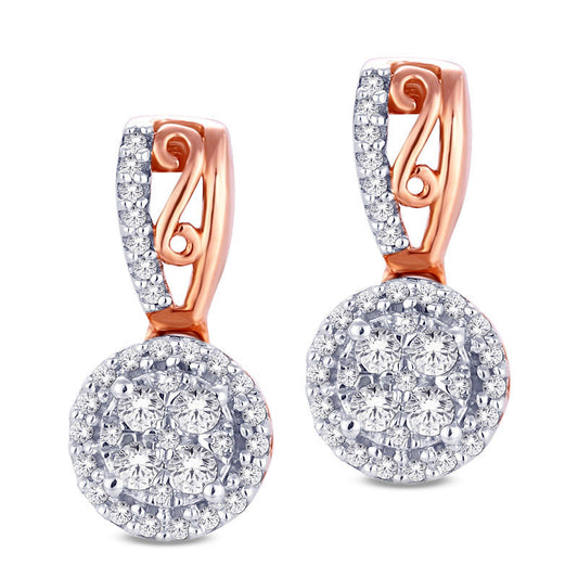 0.33 CT. T.W. Composite Diamond Frame Filigree Drop Earrings in 10K Rose Gold