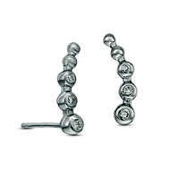 0.1 CT. T.W. Journey Diamond Crawler Earrings in Sterling Silver