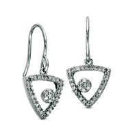 0.33 CT. T.W. Composite Diamond Open Triangle Drop Earrings in Sterling Silver