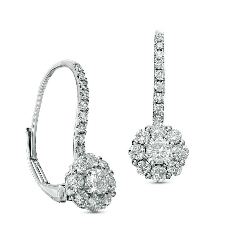 1 CT. T.W. Composite Diamond Drop Earrings in 14K White Gold