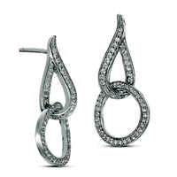 0.33 CT. T.W. Diamond Twist Loop and Circle Drop Earrings in Sterling Silver