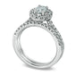 1.20 CT. T.W. Oval Natural Diamond Frame Bridal Engagement Ring Set in Solid 14K White Gold