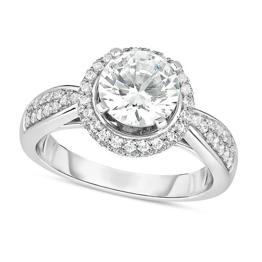 2.0 CT. T.W. Natural Diamond Frame Engagement Ring in Solid 14K White Gold