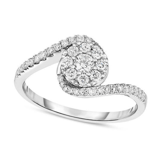 0.50 CT. T.W. Composite Natural Diamond Bypass Engagement Ring in Solid 10K White Gold