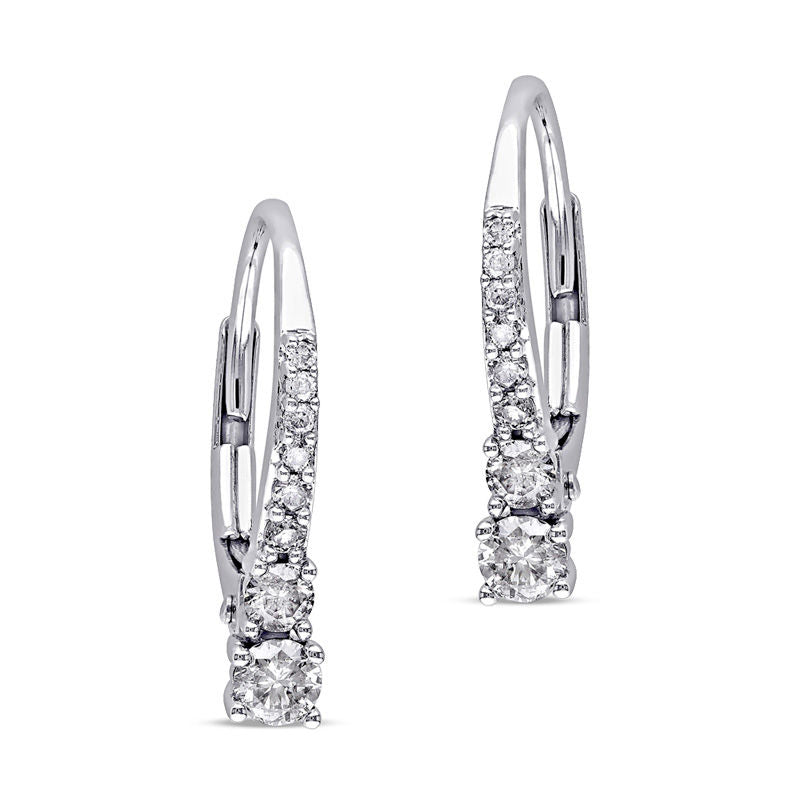 0.33 CT. T.W. Diamond Drop Earrings in 10K White Gold