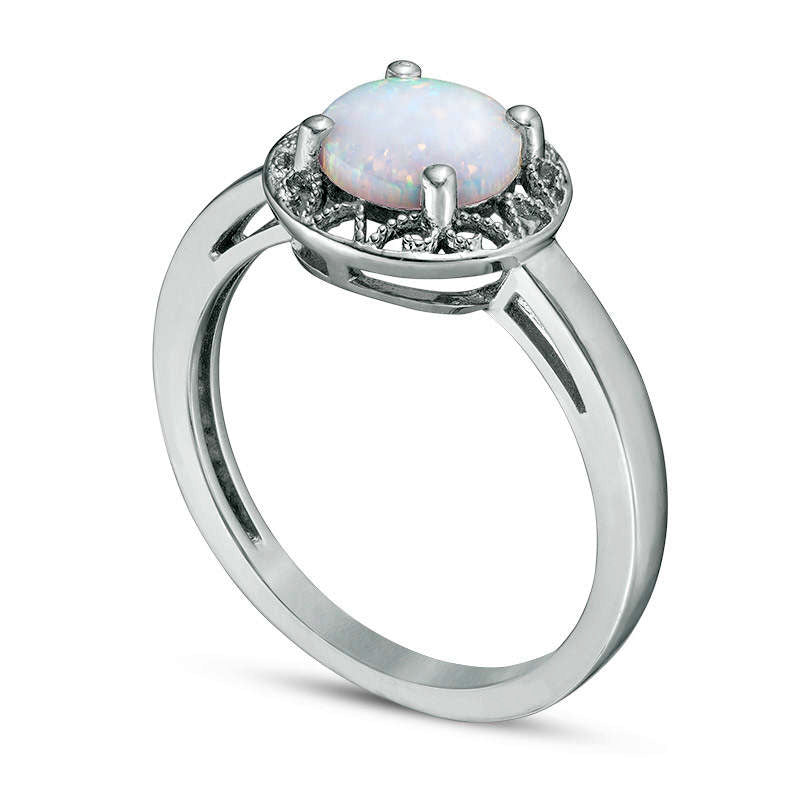 7.0mm Lab-Created Opal Ring in Sterling Silver