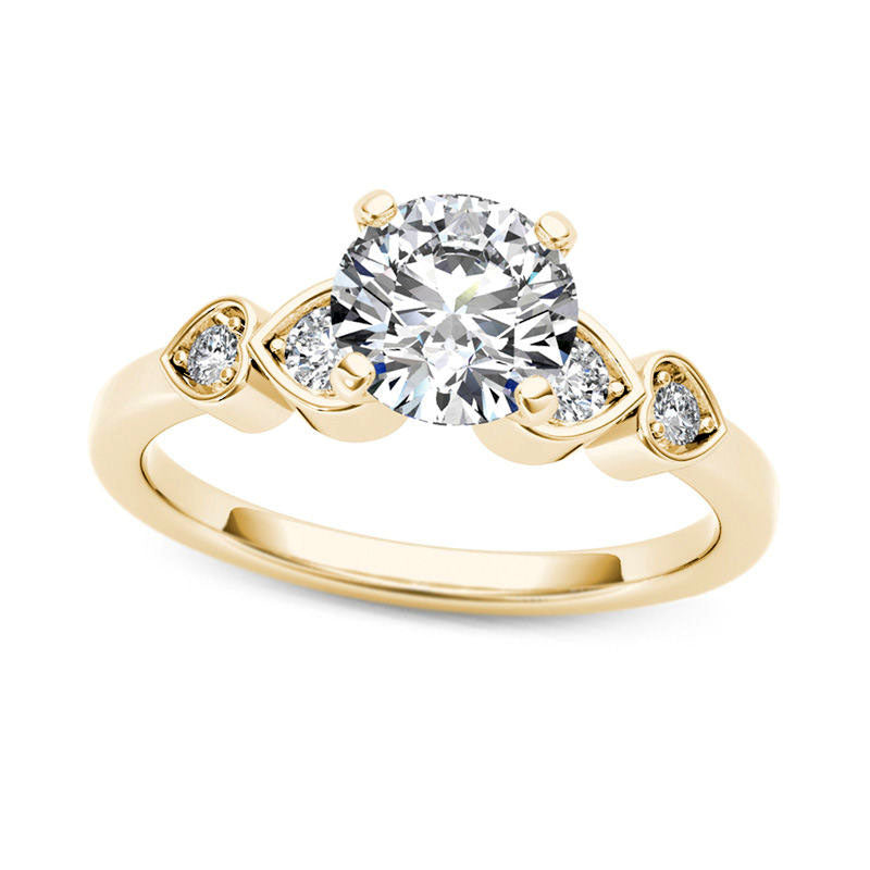 1.0 CT. T.W. Natural Diamond Heart-Side Engagement Ring in Solid 14K Gold