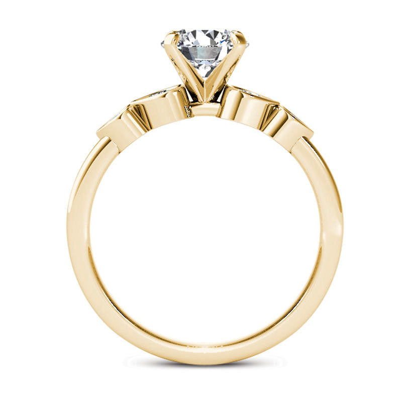 1.0 CT. T.W. Natural Diamond Heart-Side Engagement Ring in Solid 14K Gold