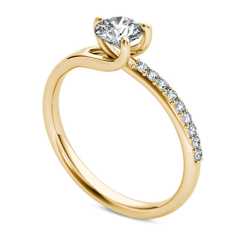 1.0 CT. T.W. Natural Diamond Bypass Engagement Ring in Solid 14K Gold