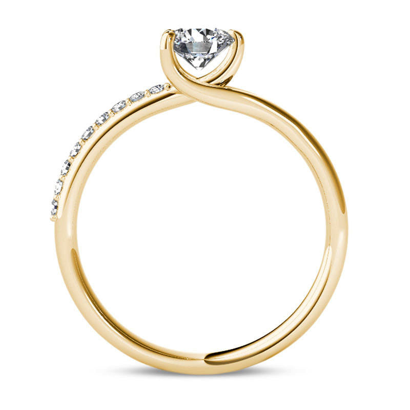 1.0 CT. T.W. Natural Diamond Bypass Engagement Ring in Solid 14K Gold