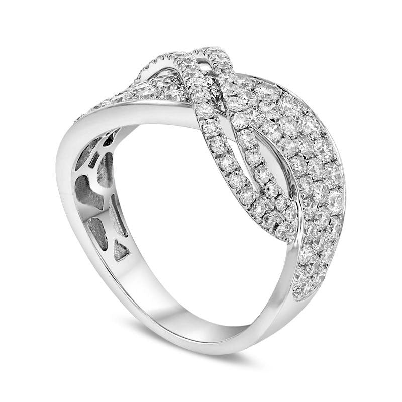 1.75 CT. T.W. Natural Diamond Crossover Ring in Solid 18K White Gold (H/I1)