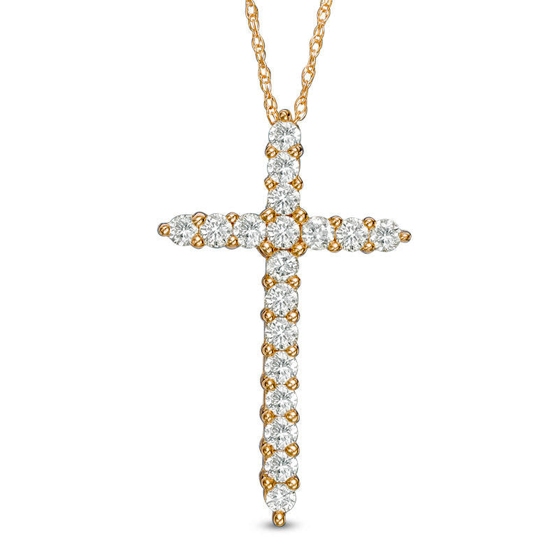 0.75 CT. T.W. Natural Diamond Cross Pendant in 14K Gold