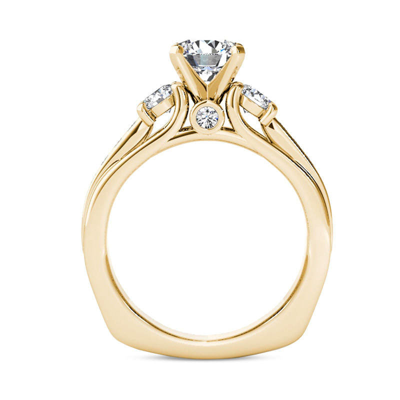 2.0 CT. T.W. Natural Diamond Three Stone Engagement Ring in Solid 14K Gold