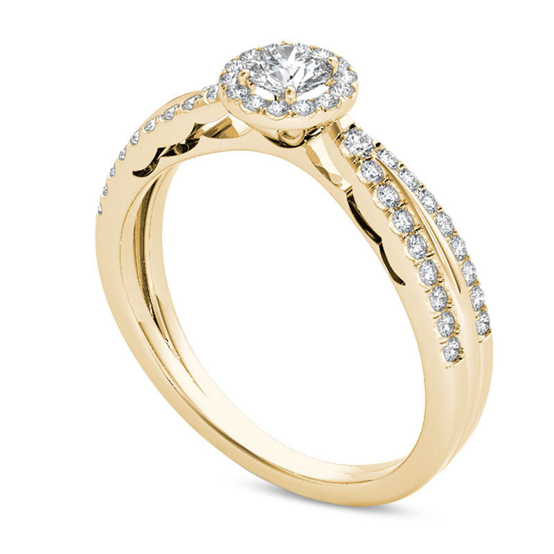 0.50 CT. T.W. Natural Diamond Frame Antique Vintage-Style Engagement Ring in Solid 14K Gold