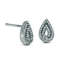 0.17 CT. T.W. Diamond Double Teardrop Stud Earrings in Sterling Silver