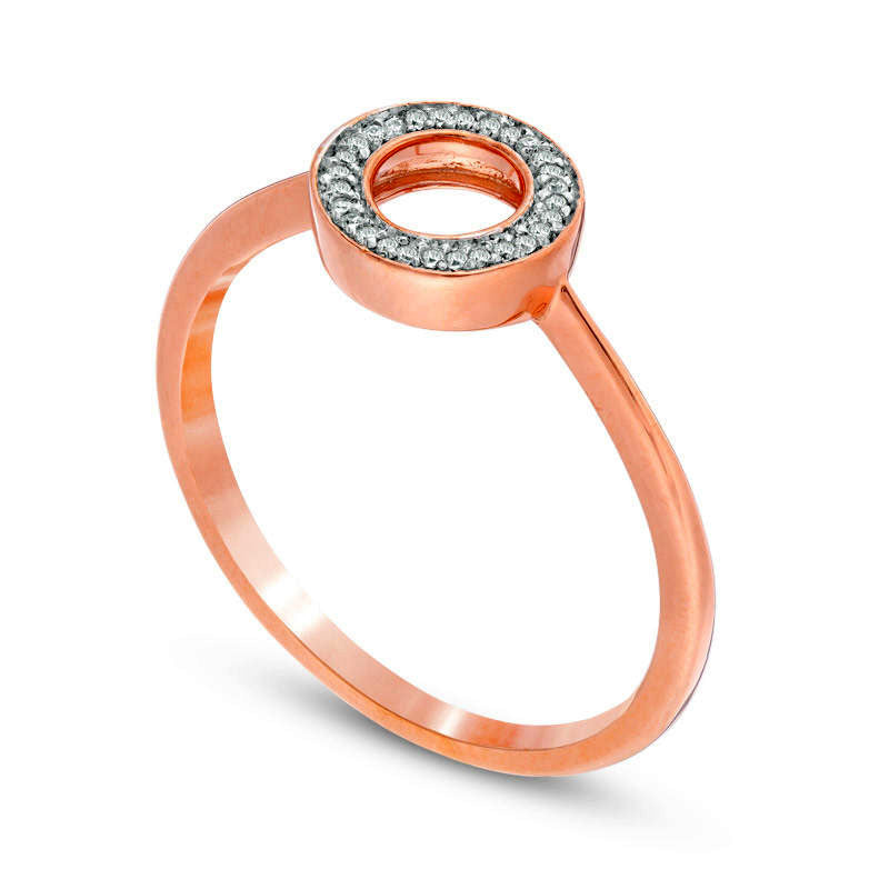 Natural Diamond Accent Circle Ring in Solid 10K Rose Gold