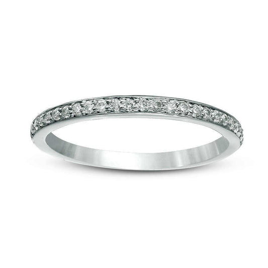 0.17 CT. T.W. Natural Diamond Wedding Band in Solid 10K White Gold