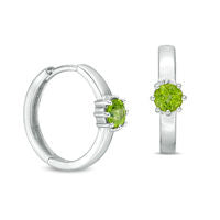 5.0mm Peridot Hoop Earrings in Sterling Silver