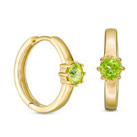 5.0mm Peridot Hoop Earrings in Sterling Silver with 14K Gold Plate