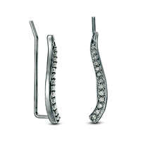 0.2 CT. T.W. Diamond Curve Crawler Earrings in Sterling Silver