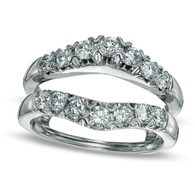 1.0 CT. T.W. Natural Clarity Enhanced Diamond Contour Solitaire Enhancer in Solid 14K White Gold