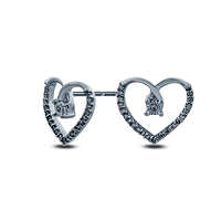 0.1 CT. T.W. Diamond Twist Heart Stud Earrings in Sterling Silver