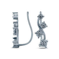 0.17 CT. T.W. Diamond Curve Crawler Earrings in Sterling Silver